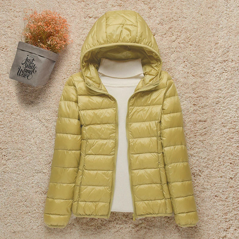 Veste Femme Printemps Élégante - Doudoune Légère avec Capuche & Taille Affinée - LuxeStyle