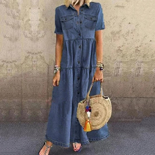 Robe Jean Femme Chic - Robe Denim Slim Élégante - LuxeStyle