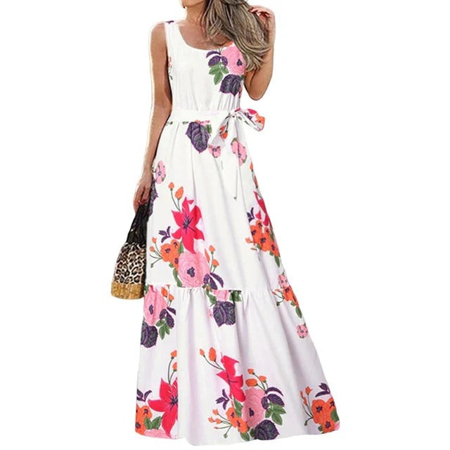 Robe Longue Été Fleurs pour Femme