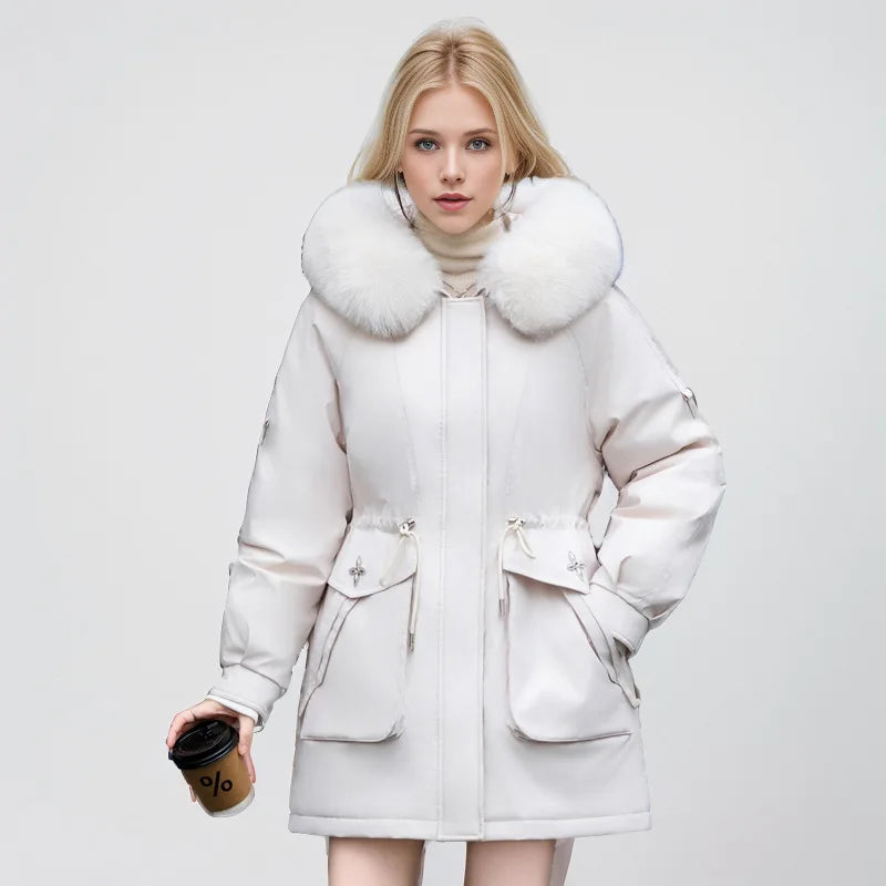 Veste Hivernale Douce à Poches pour Femme