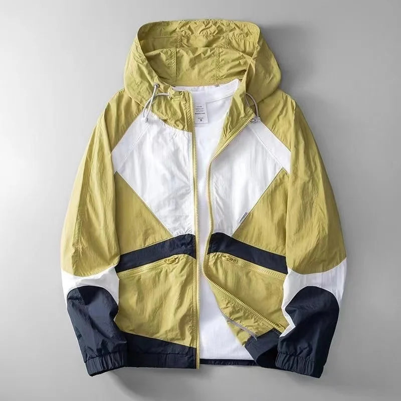 Veste Hiver Imperméable pour Homme avec Capuche et Fermeture Éclair