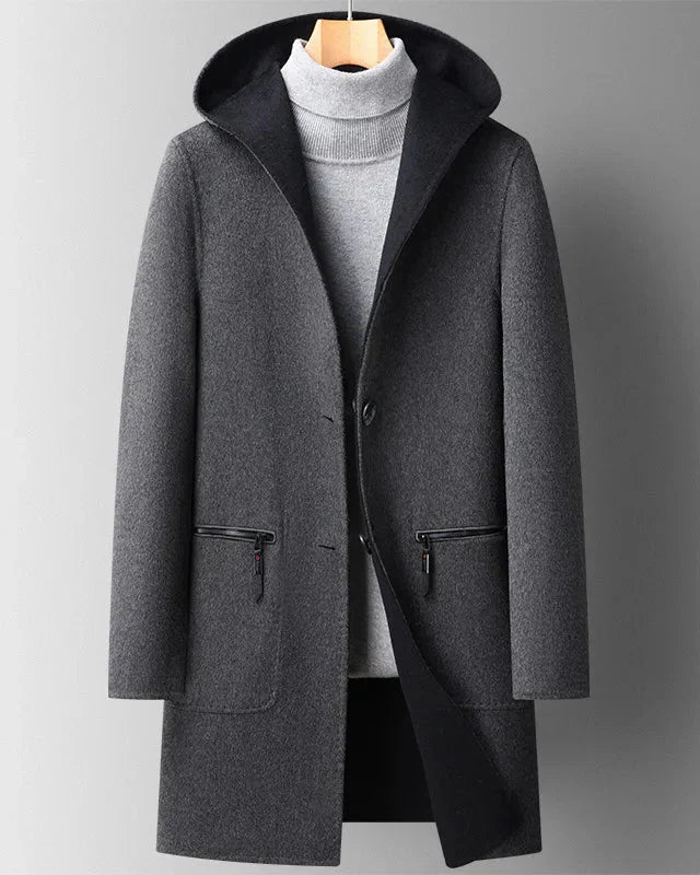 Manteau Femme Hiver Élégant à Capuche Boutonné
