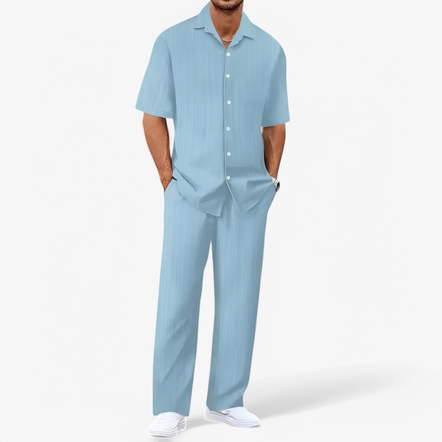 Tenue Détente – Ensemble casual rayé
