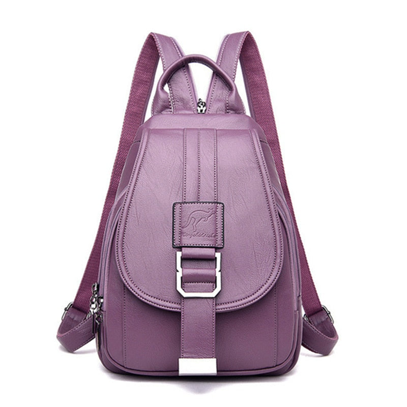 Sac à dos féminin en cuir authentique