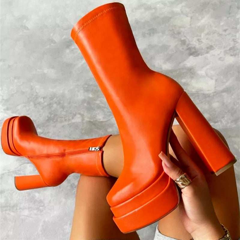 Bottines Femme Élégantes à Talon Haut pour Tous les Jours