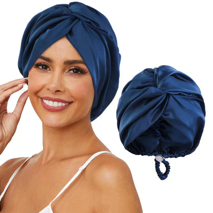 Bonnet de Nuit Doux en Soie Lavande Élastiqué