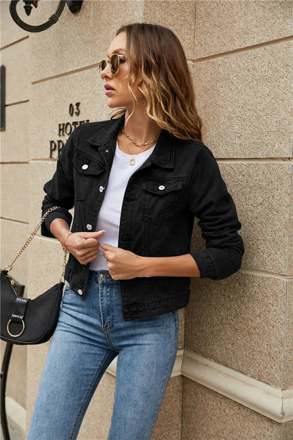 Veste Denim Classique à Poches