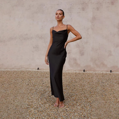 Robe Soirée Chic Brun pour Femme
