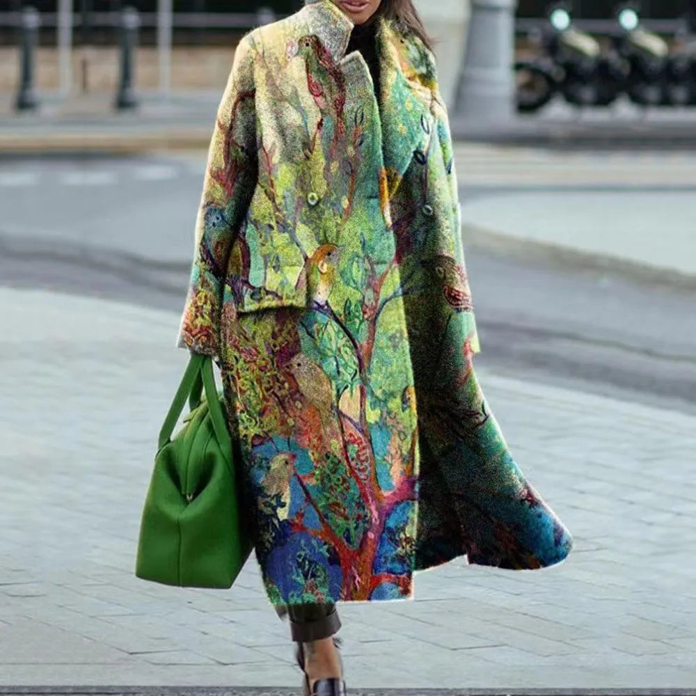Manteau femme à carreaux colorés hiver