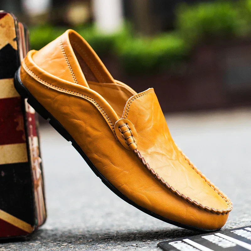 Chaussure Décontractée Cuir Marine pour Homme