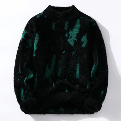 Pull Homme Hiver Motif Géométrique Col En V