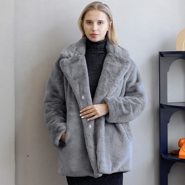 Veste Hiver Chic à Manches Longues Col Montant
