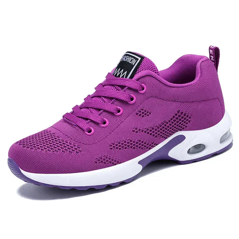Baskets femme roses et bleues confortables