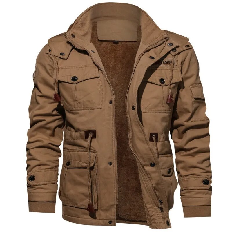 Veste Homme Élégante Hiver Brun Fourrée Polaire - LuxeStyle