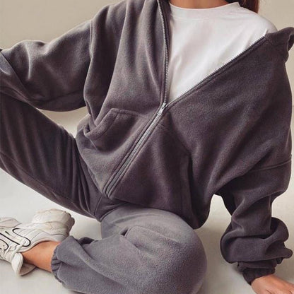 Survêtement à capuche décontracté et oversized pour femmes