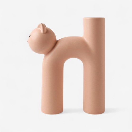 Vase à fleurs Chat Mignon en Céramique - LuxeStyle
