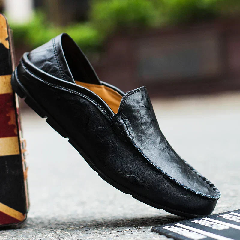 Chaussure Décontractée Cuir Marine pour Homme