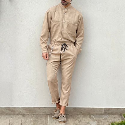 Costume Homme Été : Chemise Décontractée et Pantalon Léger