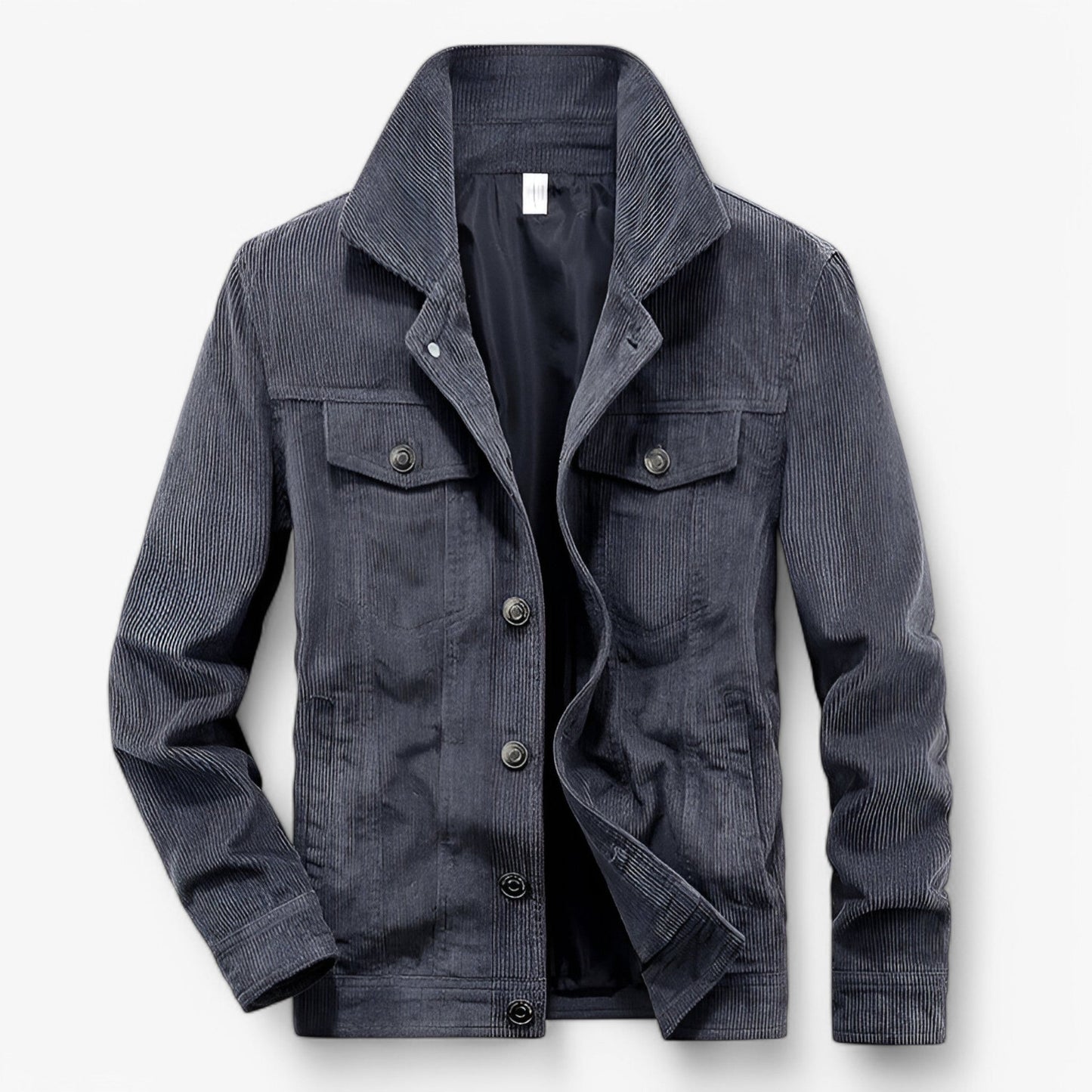 Veste en Velours Doux à Manches Longues et Poches Profondes