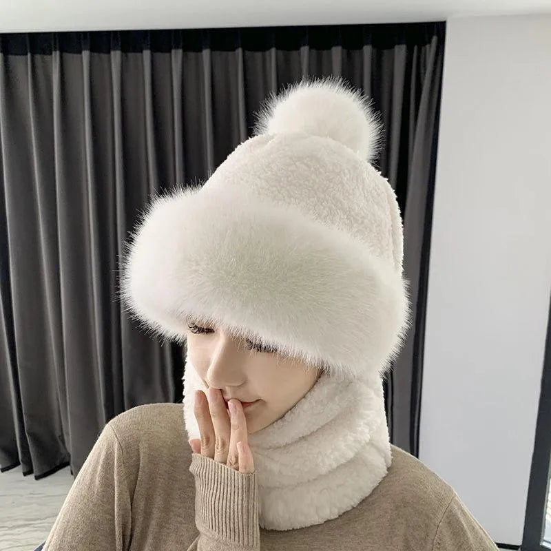 Chapeau et Écharpe Tricotés Chauds pour Hommes et Femmes