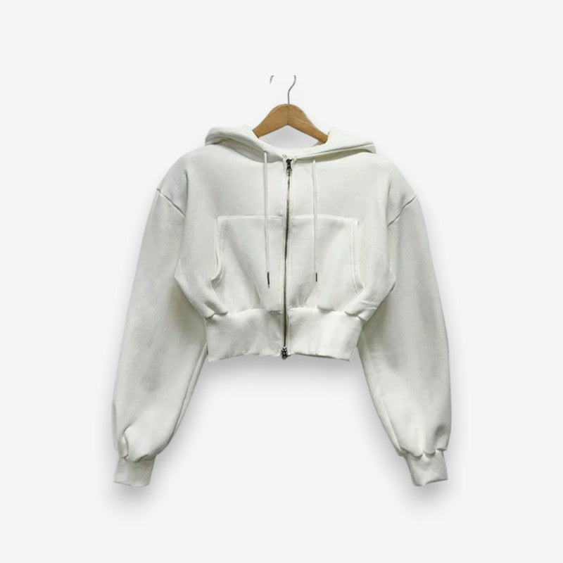 Veste Oversize Capuche avec Poches et Fermeture Éclair - LuxeStyle