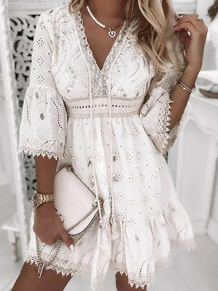 Robe de soirée en dentelle élégante pour femme