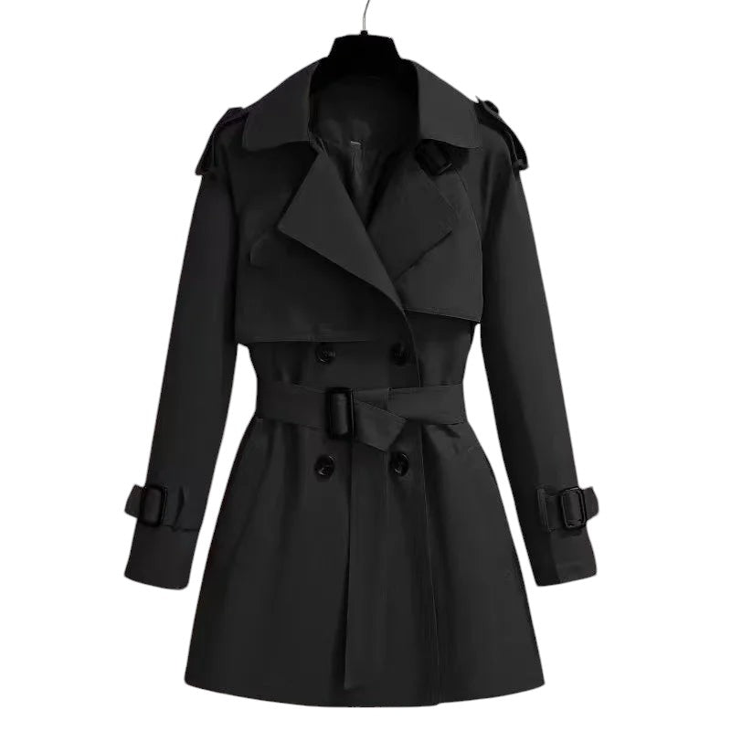 Mireille - Trench vintage en coton pour femme avec ceinture