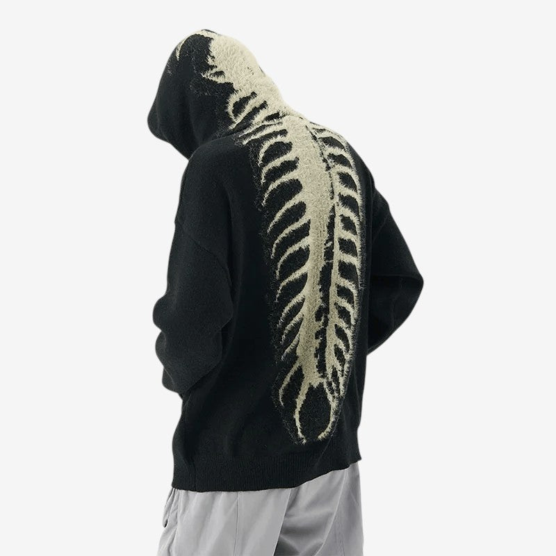 Sweat à capuche Gothique Imprimé Crâne Large et Confortable - LuxeStyle