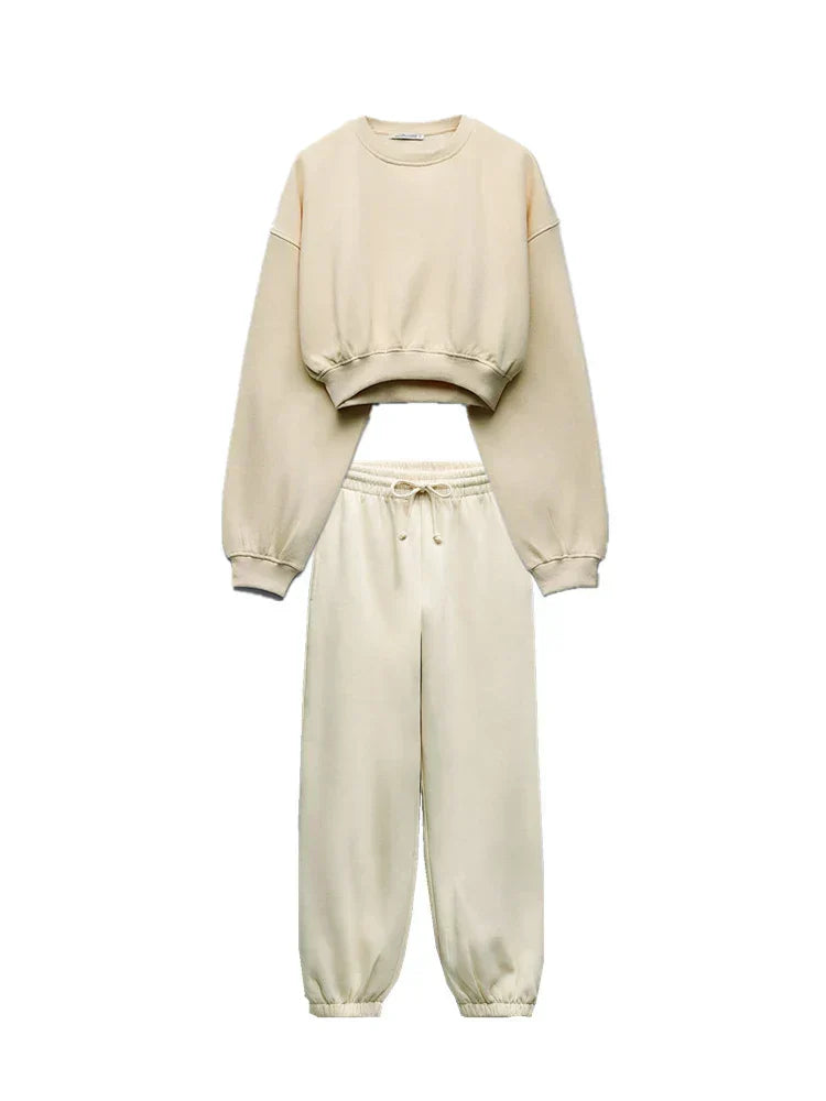 Ensemble Décontracté Femme - Crop Top et Legging pour un Look Relax