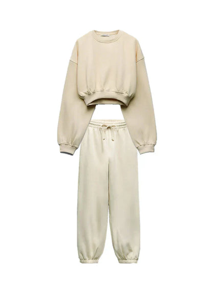 Ensemble Décontracté Femme - Crop Top et Legging pour un Look Relax