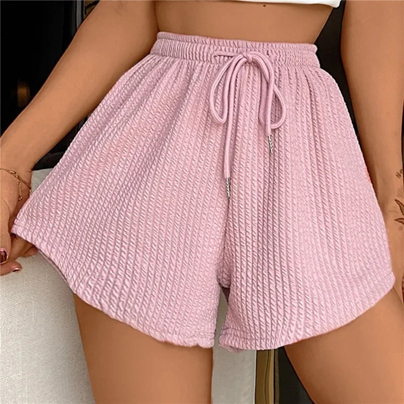 Short Femme en Lin Beige avec Ceinture Réglable