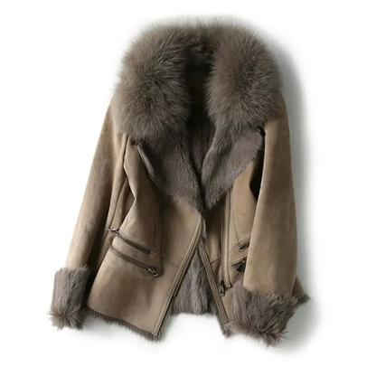 Veste Fourrure Douce Féminine Hivernale