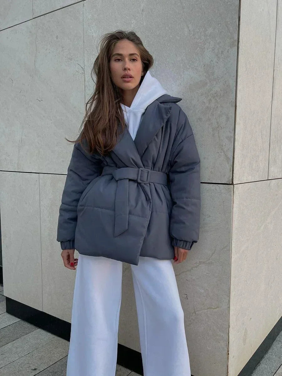 Manteau Hiver Féminin Élégant avec Ceinture pour Femme - LuxeStyle