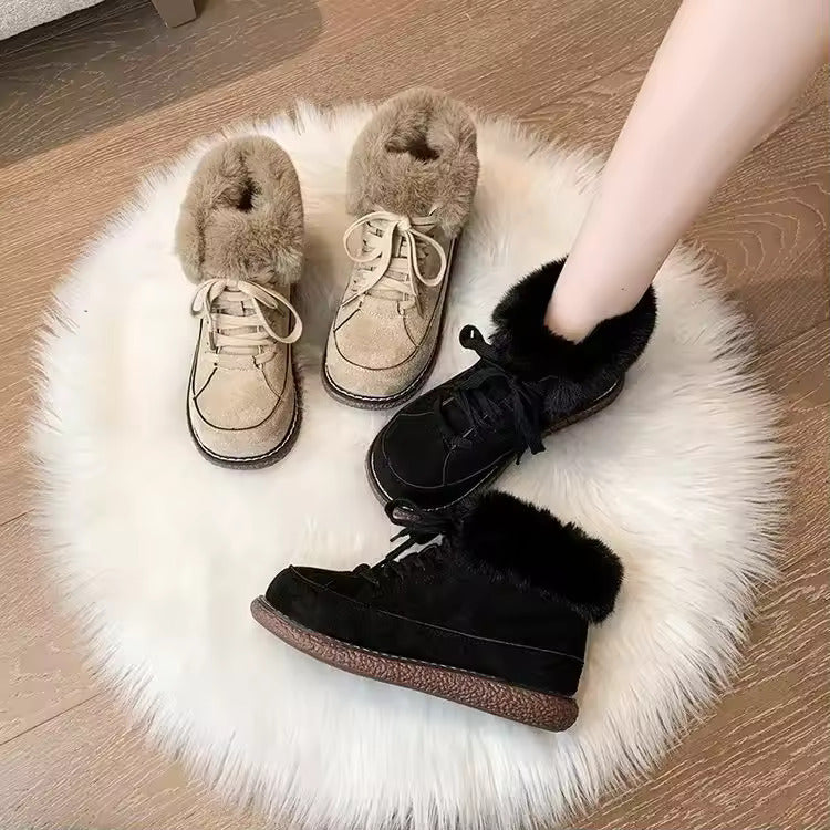 Bottes Hivernales Doublées Fourrure avec Semelle Grip - LuxeStyle