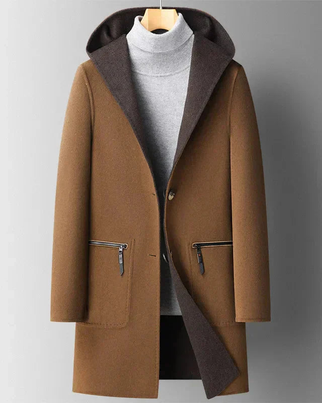 Manteau Femme Hiver Élégant à Capuche Boutonné