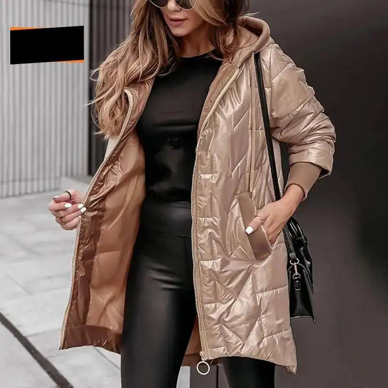 Parka à capuche zippée avec manches longues