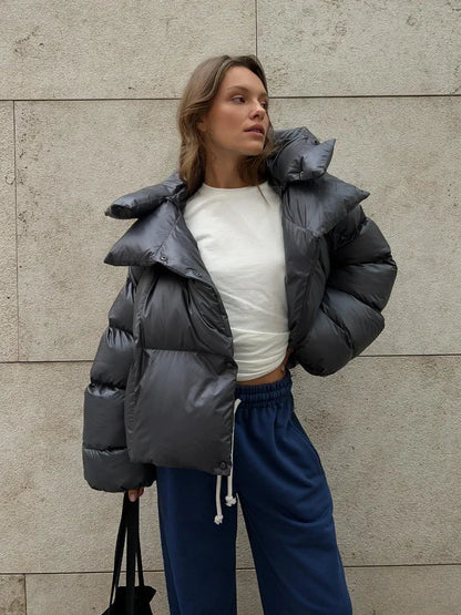 Parka Femme Hiver avec Capuche et Fermeture Éclair