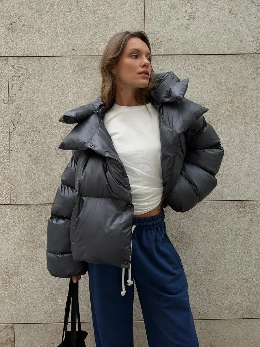 Parka Femme Hiver avec Capuche et Fermeture Éclair - LuxeStyle