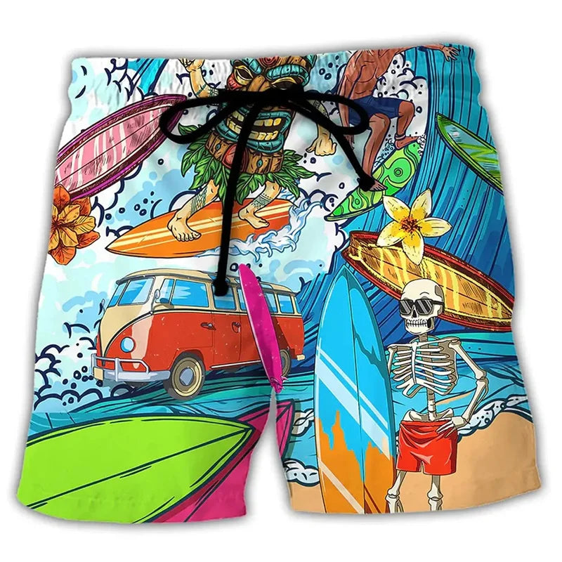 Short de bain stylé avec dessins amusants