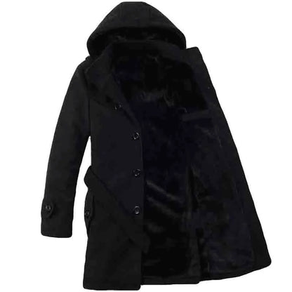 Imperméable Classique Homme avec Capuche et Ceinture
