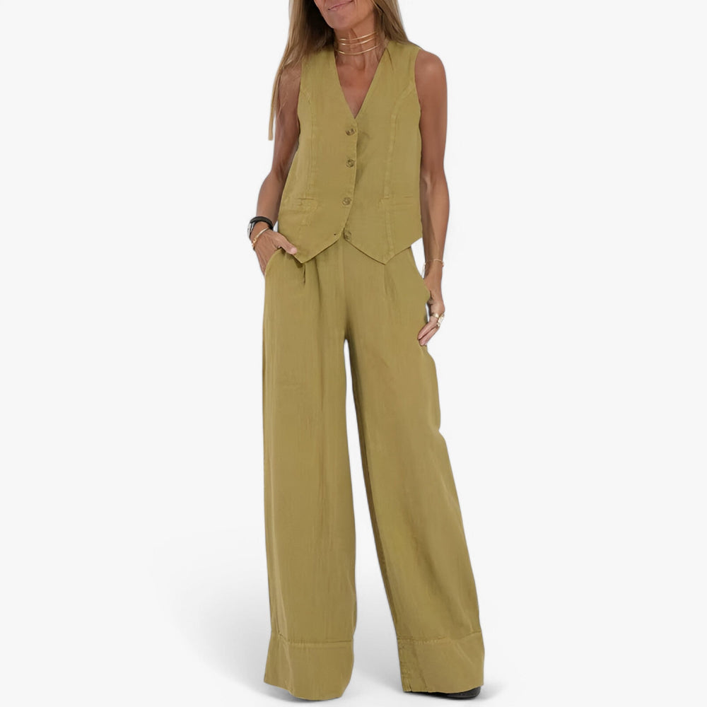 Ensemble Gilet Décontracté Polyvalent pour Femme