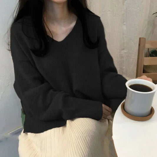 Pull Col V En Cachemire Pour Femme Pour L'hiver | Manches Longues