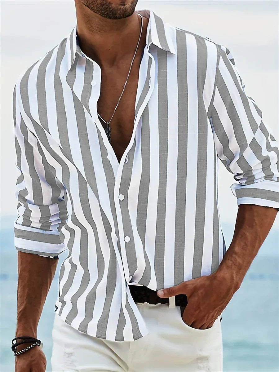 Chemise Homme Été Légère en Lin Bleu Ciel