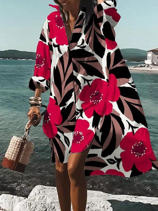 Robe fleurie élégante femme taille moyenne - LuxeStyle