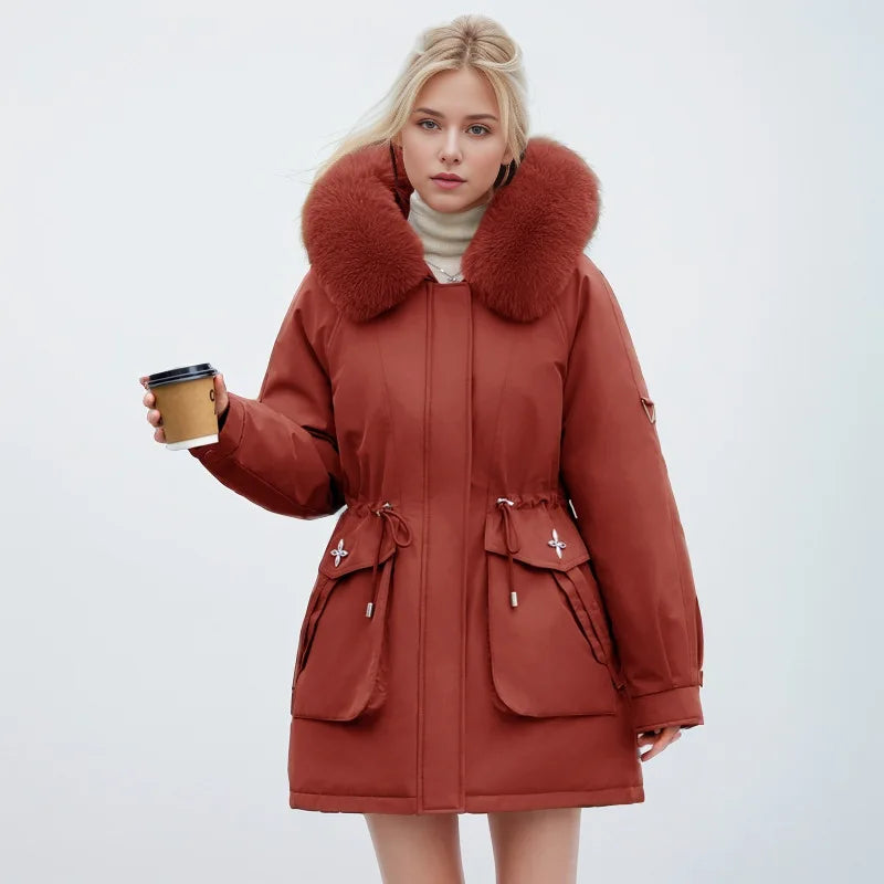 Veste Hivernale Douce à Poches pour Femme