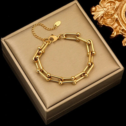 Bijou - Bracelet en Chaîne Or Doré Élégant