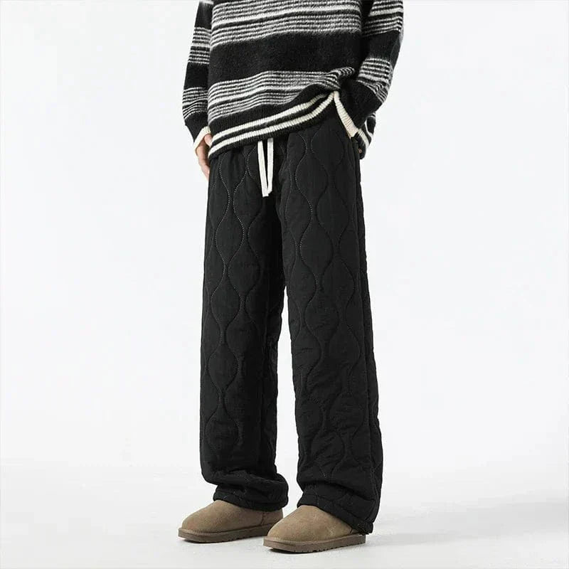 Pantalon Hiver Douillet Homme – Chaussures de Pantalon Polaire Élégant avec Coupe Large & Ceinture Élastique