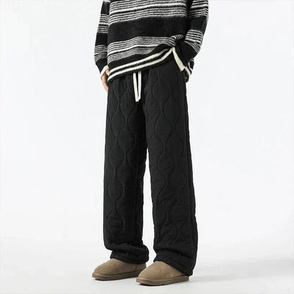 Pantalon Hiver Douillet Homme – Chaussures de Pantalon Polaire Élégant avec Coupe Large & Ceinture Élastique