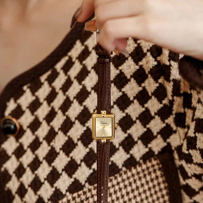 Montre Femme Élégante Cadran Or