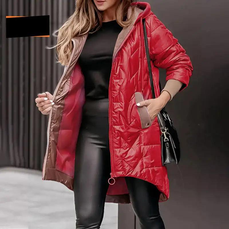 Parka à capuche zippée avec manches longues